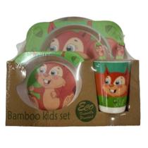 Kit P/Refeição Infantil Fibra Bambu 5PCS - Esquilo 2- Quanhe Kit P/Refeição Infantil Fibra Bambu 5PCS - Esquilo 2- Quanhe