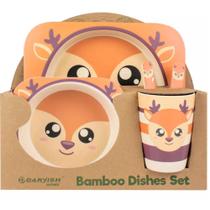 Kit P/Refeição Infantil Fibra Bambu 5PCS - Rena - Quanhe