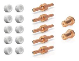 Kit P/Tocha Corte Plasma Pt31: 2 Bicos Longos + 5 Eletrodos Longos + 10 Anéis Cerâmicos