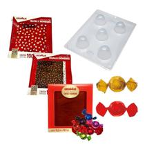 Kit p/ Trufas c/ 100 Embalagens Brilhosas Sortida + Forma