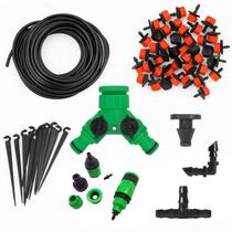 Kit P/ Vaso Conexão T, L, Y Tampões, Engate E Mangueira Pvc Irrigação Gotejamento Completo 48 Bicos