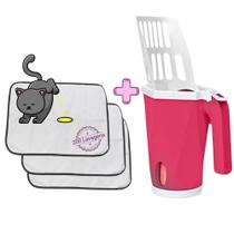 Kit Pá Coletora Higiênica Para Caixa de Areia de Gatos + 9 Tapetes Higiênicos P/Pets