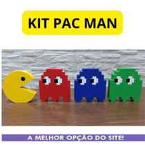 Kit Pac-man Decorativos 4 Peças Feita Em 3d Criativo Anos 80