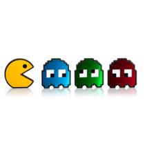 Kit Pac-man Espelhado 3d 4 Peças Enfeite Geek/gamer.
