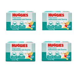 Kit/Pack 4 Sabonetes Huggies em Barra Base Vegetal 75g Cada