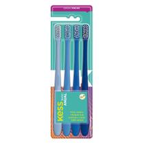 Kit Pack Anual c/ 12 Escovas Dentais Basic Kess Cerdas Macias