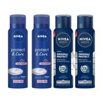 Kit Pack NIVEA MEN Original Protect + Pack NIVEA Protect & Care Aerossol 150ml 2 un cada Kit Pack NIVEA MEN Original Protect + Pack NIVEA Protect & Care Aerossol 150ml 2 un cada