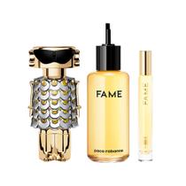 Kit Paco Rabanne Fame EDP Perfume Feminino 10ml + Perfume 200ml Refil + Perfume 80ml Regarregável