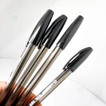 Kit Pacote 12 canetas preta clássica esferográfica escolar e para seu lar