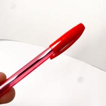Kit Pacote 12 canetas vermelhas clássica esferográfica escritório