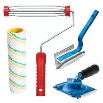 Kit Pad Cantos E Rodapés + Suporte Garfo + Rolo De Pintura Kit Pad Cantos E Rodapés + Suporte Garfo + Rolo De Pintura