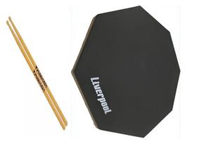 Kit Pad De Estudo EVA Liverpool 12" P/ Bateria+Baqueta (Par)