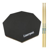 Kit Pad Para Estudo Praticável Liverpool 12" Com Baqueta 7A