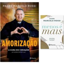 Kit Padre Marcelo Rossi - Menos é Mais Reflexões em Poucas Palavras + Amorização Cura do Coração Diário Espiritual - Planeta