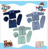 Kit Pagão Gola Bordada 3 Conjunto 15 Peças Malha Hipoarlegênico Algodão.