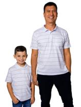 Kit Pai e Eu 02 Peças- Camisa Polo Listrada Masculina e Camisa Polo Listrada Infantil
