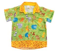 kit Pai e Filho Safari Verde Infantil