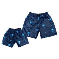 Kit Pai e Filho Short Tactel Masculino Bermudas Iguais Top