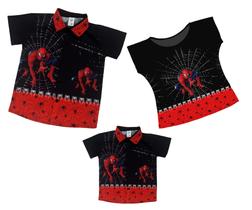 Kit Pai Mãe e Filho Homem Aranha Preto Infantil Kit Pai Mãe e Filho Homem Aranha Preto Infantil