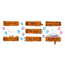 Kit Painéis Decoração Festas Caça Aos Ovos Coelho Páscoa Eva
