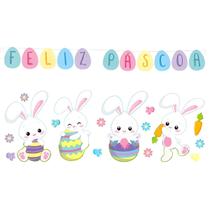 Kit Painéis Impressos Com Faixa - Feliz Páscoa Do Coelho C/27Unid Kit Painéis Impressos Com Faixa - Feliz Páscoa Do Coelho C/27Unid