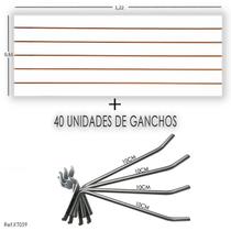 Kit Painel Canaletado - 1,22 X 0,61 + 40 Gancho 10cm