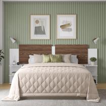 Kit Painel de Cama Box Com 2 Mesas de Cabeceira Regulavel Casal, Queen e King Cores