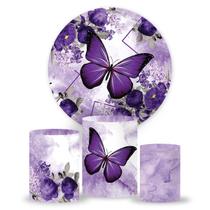 Kit Painel de festa, painel rednodo, trio capa de cilindro BORBOLETA Kit Painel de festa, painel rednodo, trio capa de cilindro BORBOLETA