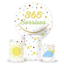 KIT Painel de festa, painel redondo, trio capa de cilindro. 365 SORRISOS KIT Painel de festa, painel redondo, trio capa de cilindro. 365 SORRISOS
