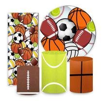 KIT Painel de festa, painel redondo, trio capa de cilindro e portal retangular Esporte KIT Painel de festa, painel redondo, trio capa de cilindro e portal retangular Esporte