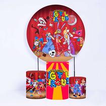 Kit Painel de Festa Redondo de 1,30m e Trio de Cilindros Digital Circus - Fera Print