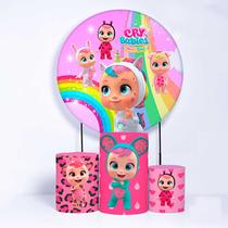 Kit Painel de Festa Redondo de 1,50m e Trio de Cilindros Cry Babies - Fera Print Kit Painel de Festa Redondo de 1,50m e Trio de Cilindros Cry Babies - Fera Print