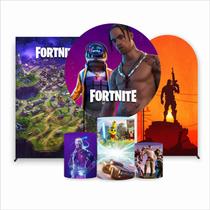 Kit Painel de Festa Redondo de 1,80m, Trio de Cilindros, Painel Lateral e Romano Fortnite - Fera Print Kit Painel de Festa Redondo de 1,80m, Trio de Cilindros, Painel Lateral e Romano Fortnite - Fera Print