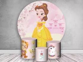 Kit Painel de Festa Redondo Trio Cilindro - A BELA E A FERA Kit Painel de Festa Redondo Trio Cilindro - A BELA E A FERA