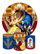 Kit Painel de Festa Redondo Trio Cilindro - A BELA E A FERA Kit Painel de Festa Redondo Trio Cilindro - A BELA E A FERA