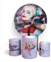 Kit Painel de Festa Redondo Trio Cilindro - ARLEQUINA Kit Painel de Festa Redondo Trio Cilindro - ARLEQUINA