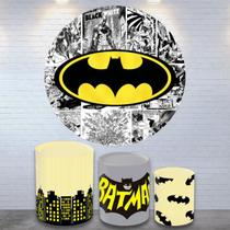 Kit Painel de Festa Redondo Trio Cilindro - BATMAN - DeCarllos