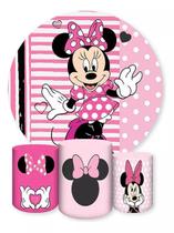 Kit Painel de Festa Redondo Trio Cilindro - MINNIE