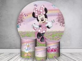 Kit Painel de Festa Redondo Trio Cilindro - MINNIE