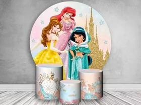 Kit Painel de Festa Redondo Trio Cilindro - PRINCESAS Kit Painel de Festa Redondo Trio Cilindro - PRINCESAS