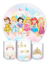 Kit Painel de Festa Redondo Trio Cilindro - PRINCESAS Kit Painel de Festa Redondo Trio Cilindro - PRINCESAS