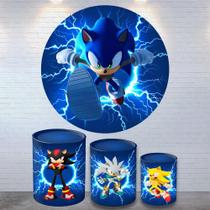 Kit Painel de Festa Redondo Trio Cilindro - SONIC Kit Painel de Festa Redondo Trio Cilindro - SONIC