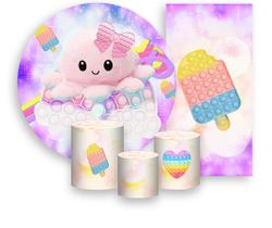 Kit Painel De Festa + Trio Capa Cilindro + Faixa Veste Fácil - Brinquedo Push It Polvo 008 Kit Painel De Festa + Trio Capa Cilindro + Faixa Veste Fácil - Brinquedo Push It Polvo 008