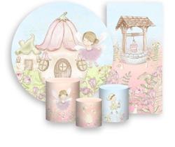 Kit Painel De Festa + Trio Capa Cilindro + Faixa Veste Fácil - Fadas Loira Aquarela 008 Kit Painel De Festa + Trio Capa Cilindro + Faixa Veste Fácil - Fadas Loira Aquarela 008