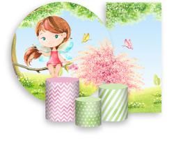 Kit Painel De Festa + Trio Capa Cilindro + Faixa Veste Fácil - Fadinha no Jardim Aquarela 017 Kit Painel De Festa + Trio Capa Cilindro + Faixa Veste Fácil - Fadinha no Jardim Aquarela 017
