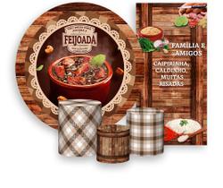 Kit Painel De Festa + Trio Capa Cilindro + Faixa Veste Fácil - Feijoada Brasileira 002