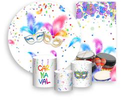 Kit Painel De Festa + Trio Capa Cilindro + Faixa Veste Fácil - Folia de Carnaval 006