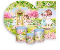 Kit Painel De Festa + Trio Capa Cilindro + Faixa Veste Fácil - Jardim De Bonecas Cute 002
