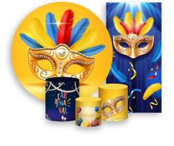 Kit Painel De Festa + Trio Capa Cilindro + Faixa Veste Fácil - Máscaras De Carnaval Festivas 007