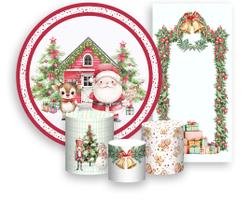 Kit Painel De Festa + Trio Capa Cilindro + Faixa Veste Fácil - Natal Papai Noel no Polo Norte 015